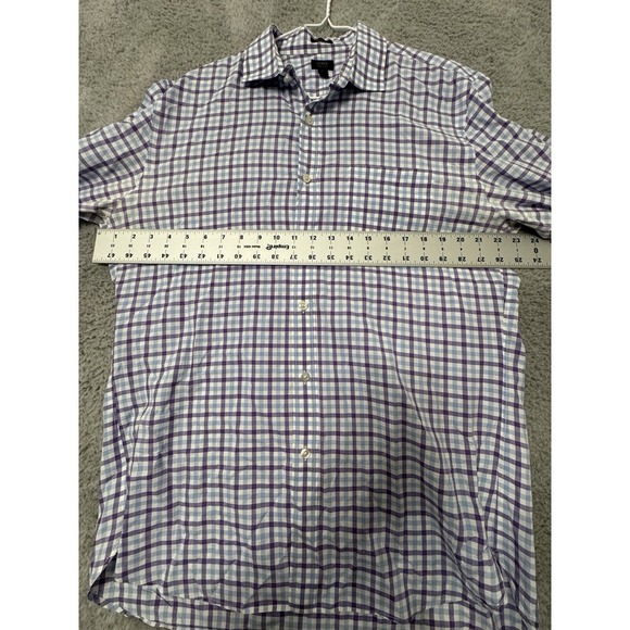 J. Crew Shirt Men's L Plaid‎ Button Down Long Sleeve Crosby 120's 2-ply Cotton - Picture 7 of 9